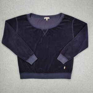 Juicy Couture Velour Round Neck Sweatshirt Navy Blue Size‎ M